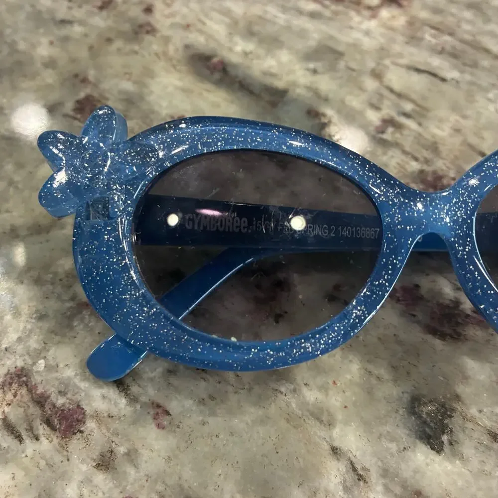 Gymboree Blue Glitter Bow Sunglasses – Girls – Cute Summer Accessories